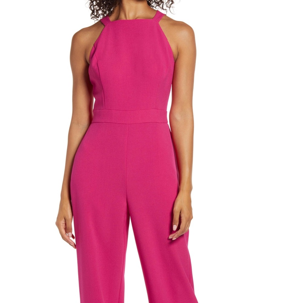 Vince Camuto Bright Pink Jumpsuit w/ Bow Size 2